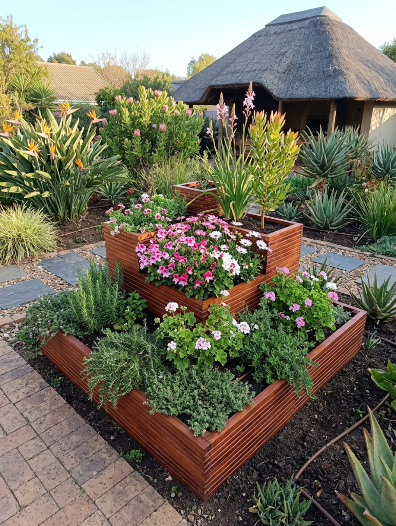 custom made wooden tiered raised garden bed custom made wooden tiered raised garden bed