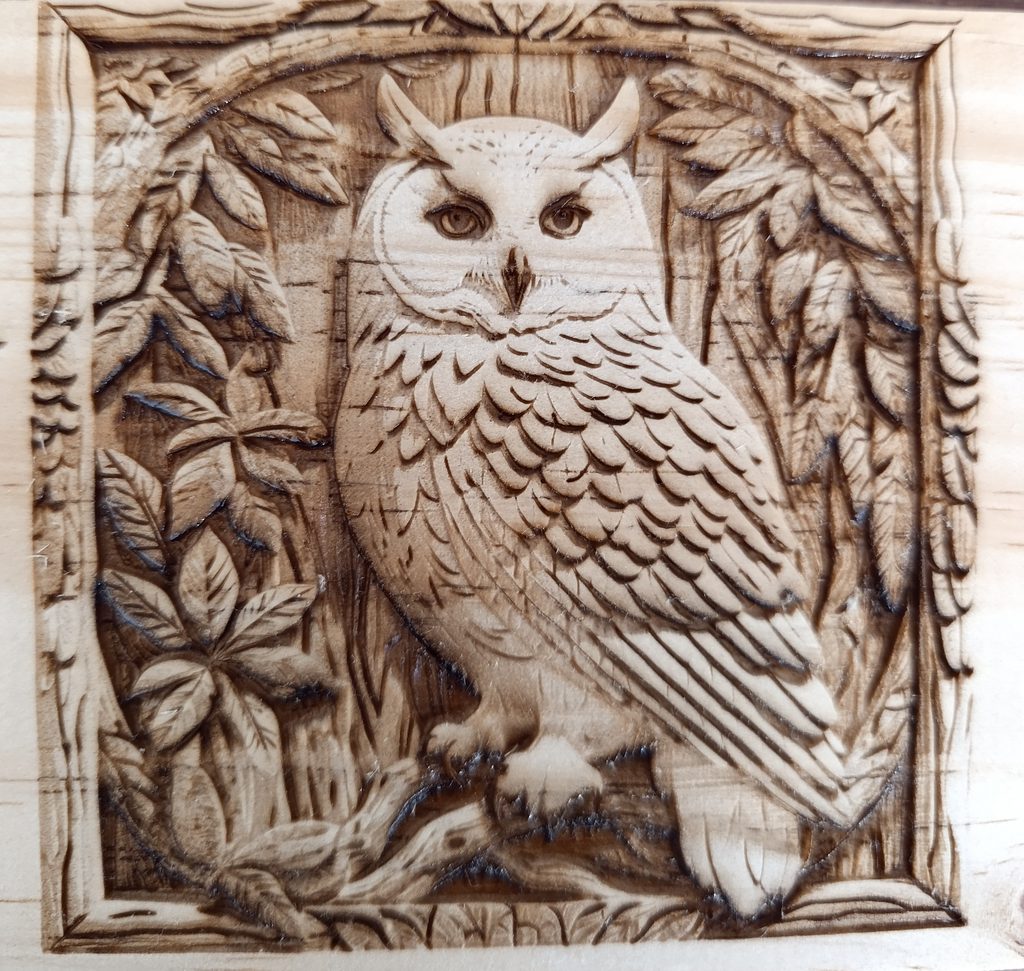 owl relief wood